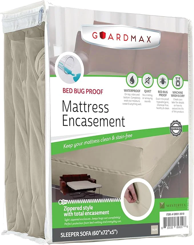Certified Guardmax Jersey Knitted Sleeper Sofa Zippered Mattress Encasement Secure