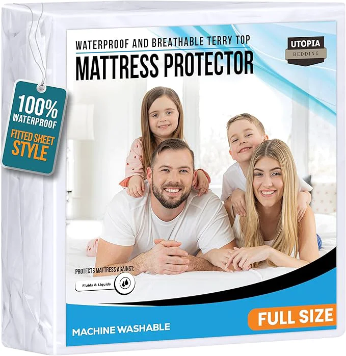 High-Grade Full Size Mattress Protector Waterproof Premium 200 GSM Terry Mattress Cover Selected