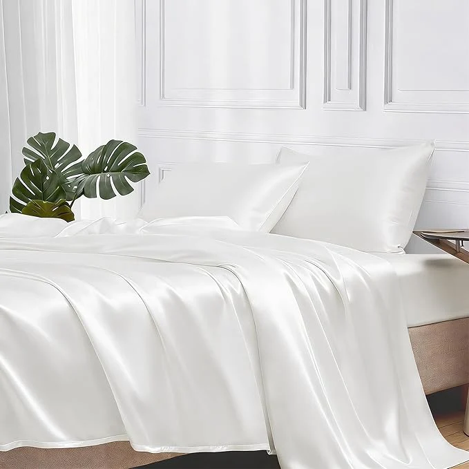 Modern MR HM Satin Bed Sheets King Size Sheets Set Environmentally Friendly