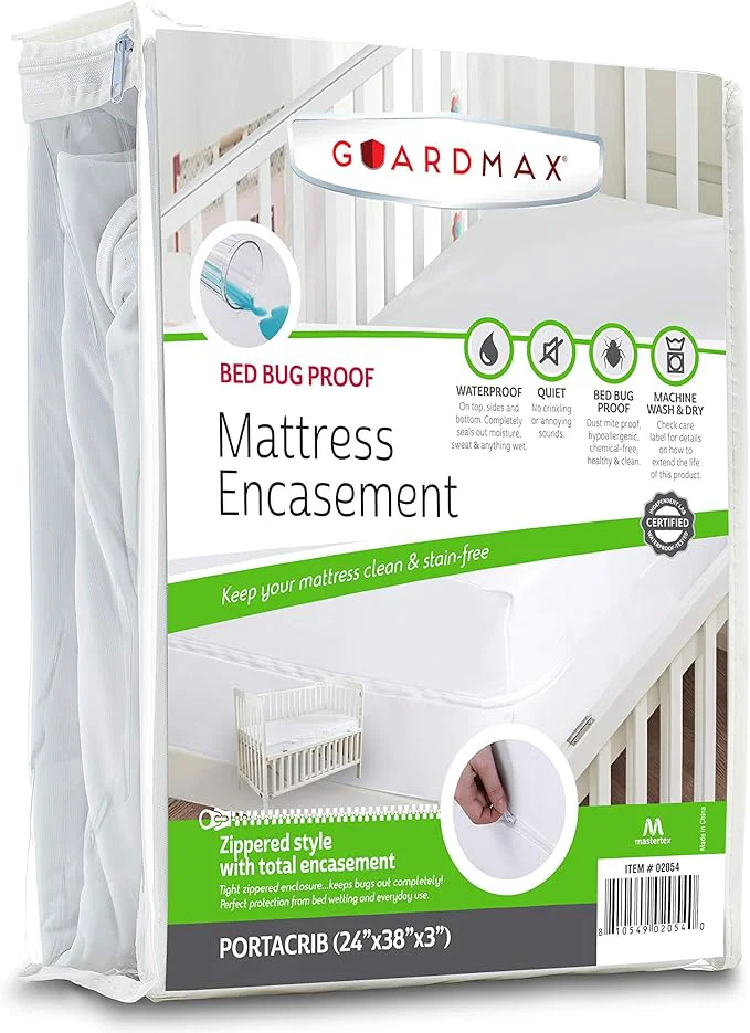 Luxury Guardmax Jersey Knitted Mini Crib Size Zippered Mattress Encasement Enhanced