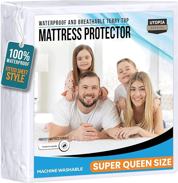 Reliable Utopia Bedding Waterproof Mattress Protector Super Queen Size Premium 200 GSM Elegant