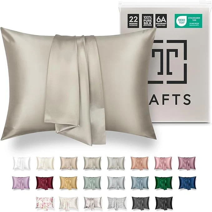 Powerful TAFTS 22mm Pure Mulberry 6A Silk Pillowcase Reusable