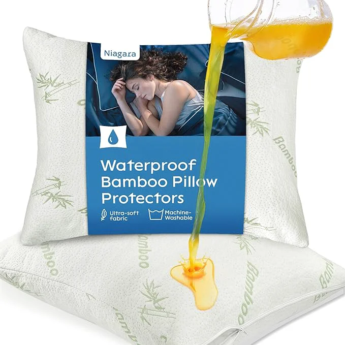 High-Performance Waterproof Pillow Protectors Queen 20×30 Pair Zippered Pillow Case Certified