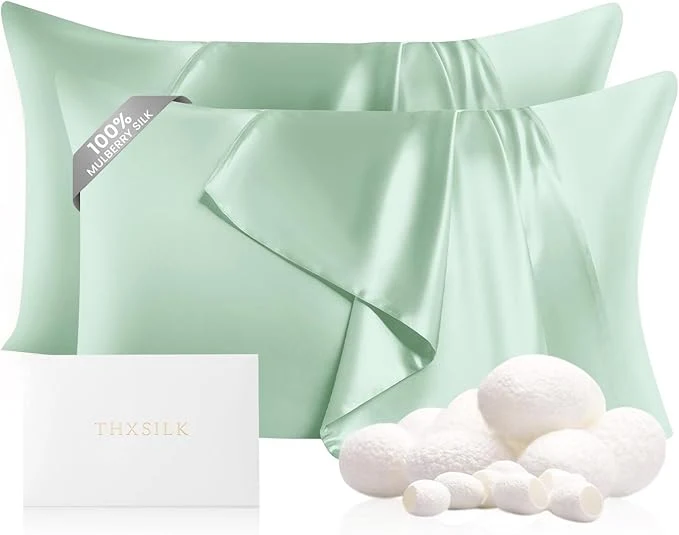 Efficient THXSILK Set of 2 Mulberry Silk Pillowcase Stylish