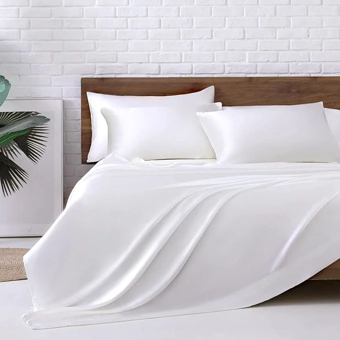 Genuine MR HM Satin Bed Sheets Full Size Sheets Set Detailed