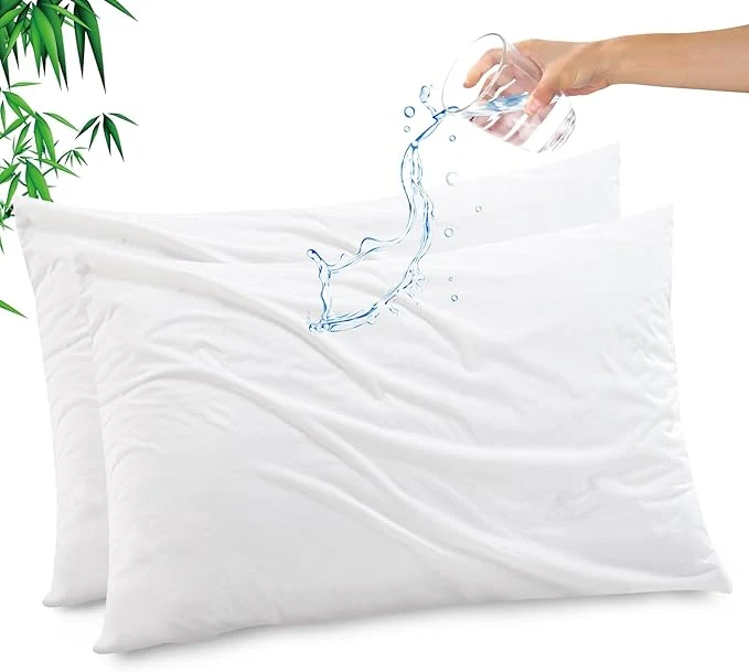 Crafted Gogreen Bamboo Rayon Waterproof Pillow Protector Breathable Pillow Cover Premium Material