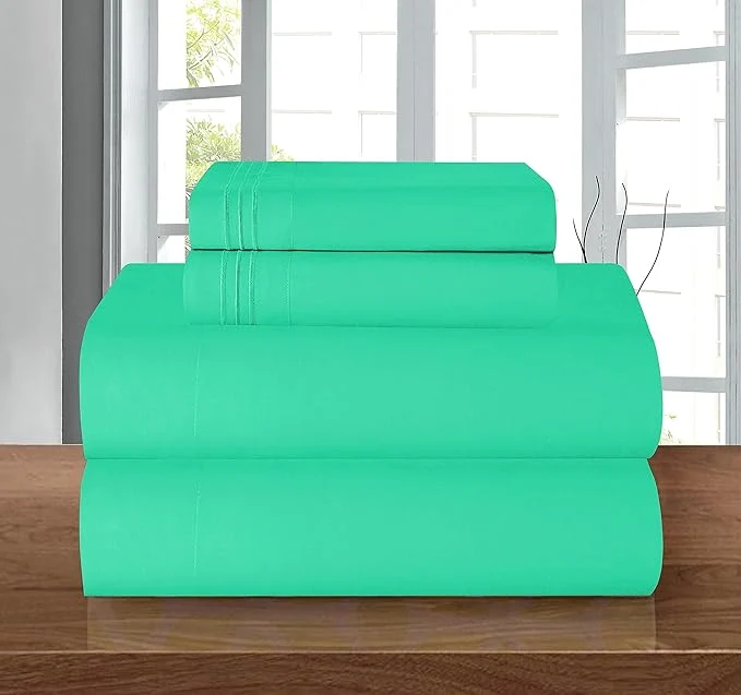 Clean Elegant Comfort Luxury 1500 Premium Hotel Quality Microfiber 4-Piece Sheet Set High-End
