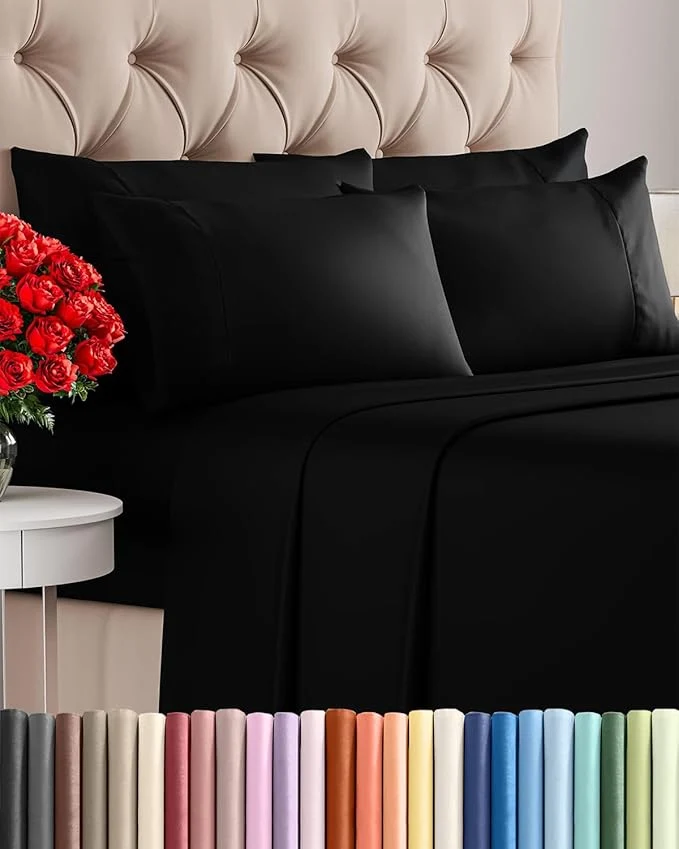Luxury Queen 6 Piece Sheet Set Solid