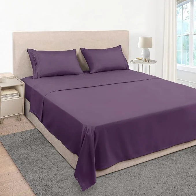 Green Mejoroom King Size Bed Sheet Set Solid