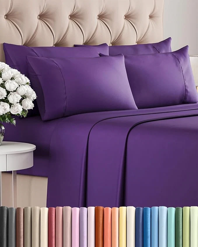 Solid Cal King 6 Piece Sheet Set Versatile