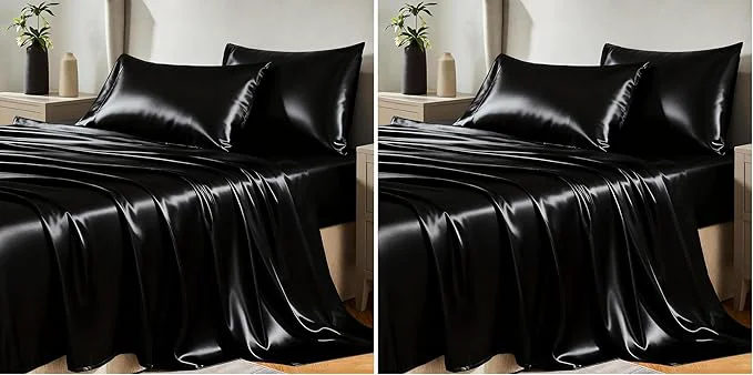 Genuine CozyLux Satin Sheets Queen Size Bed Set Responsible