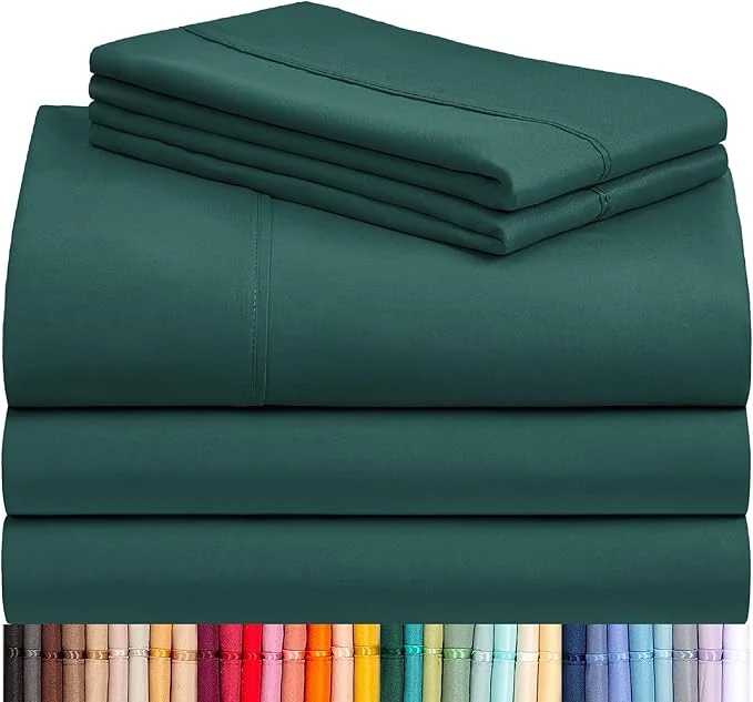 Environmentally Friendly LuxClub 5 PC Split King Sheet Set Breathable Luxury Bed Sheets Deep Pockets Pure