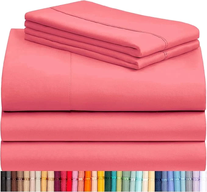 Fine LuxClub 5 PC Sheet Set Bed Sheets Deep Pockets 16 Eco Friendly Wrinkle Natural