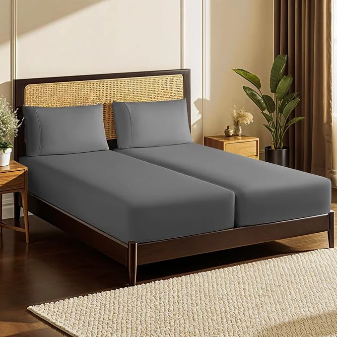 Trendy LBRO2M Split King Sheet Sets for Adjustable Bed 1000 Thread Count Egyptian Sophisticated