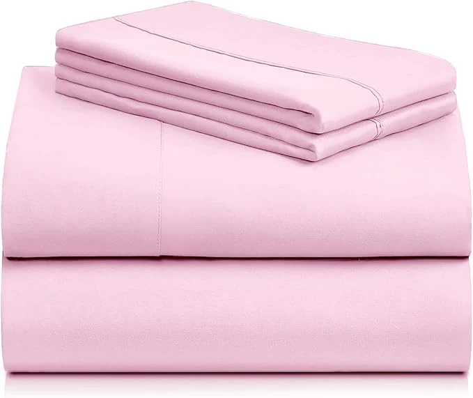 Eco-Friendly LuxClub 4 PC Sheet Set Bed Sheets Deep Pockets Eco Friendly Wrinkle Natural