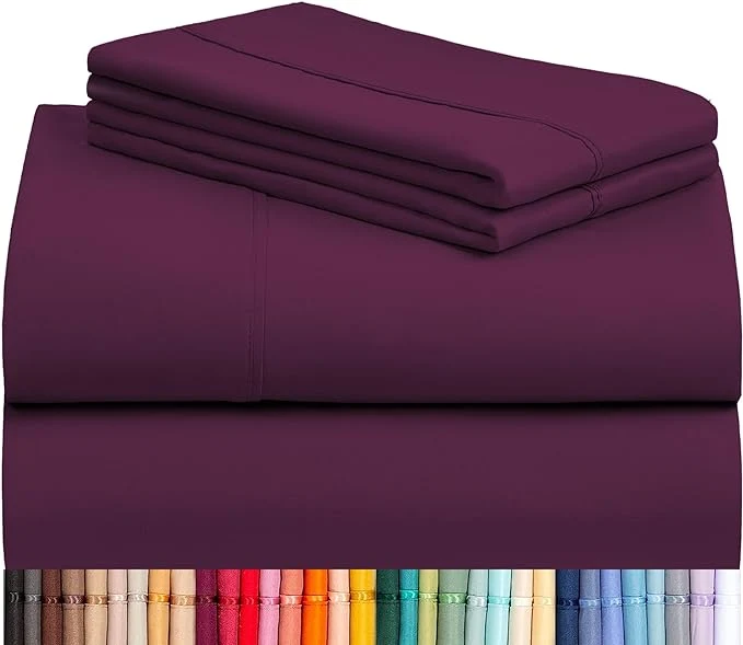 Selected LuxClub 4 PC King Sheet Set Breathable Luxury Bed Sheets Deep Pockets 18 Minimalist