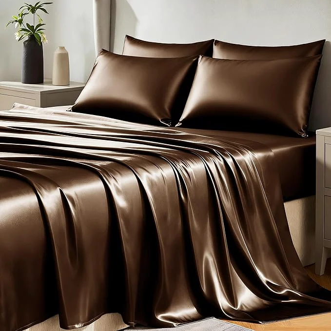 Dependable CozyLux Satin Sheets Full Size Sheets Flexible