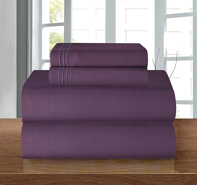 Lightweight Elegant Comfort Luxury 1500 Premium Hotel Quality Microfiber 4-Piece Sheet Set Classic