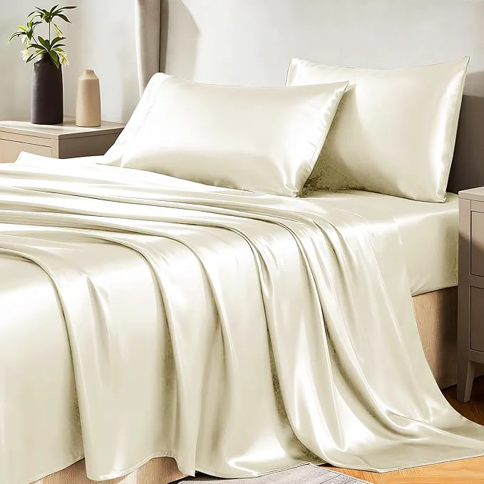 Verified CozyLux Satin Sheets Queen Size Bed Set Excellent