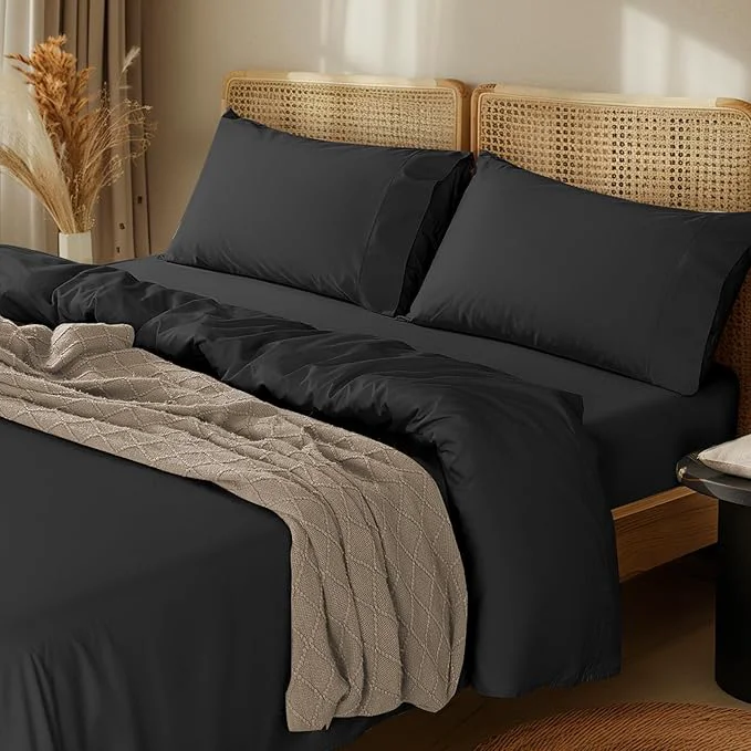 Contemporary LBRO2M 1000 Thread Count Egyptian Cotton Sheets Set Twin XL 3 Piece Sets Lightweight