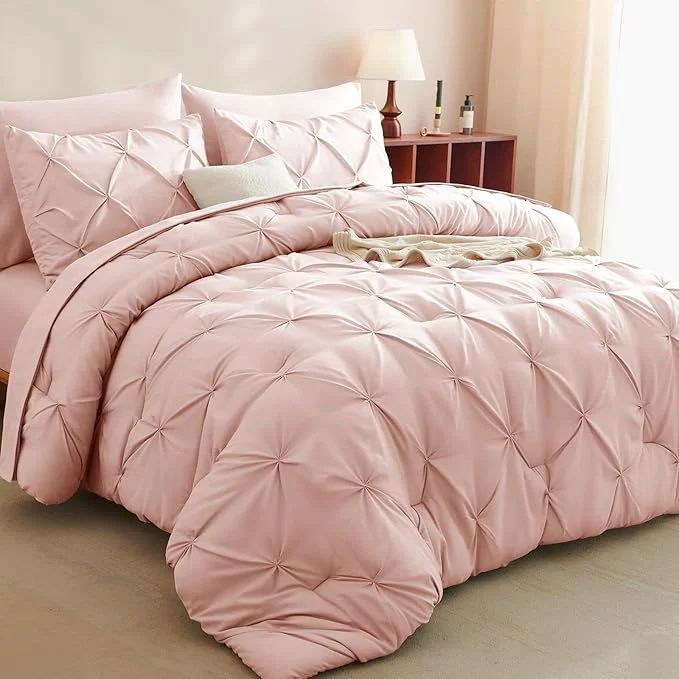 Verified CozyLux Oversized King Comforter Sets Peach Pink 7 Pieces Oversized King Innovative