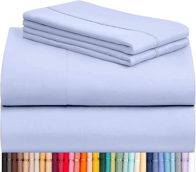 User-Friendly LuxClub 4 PC Sheet Set Bed Sheets Deep Pockets 16 Eco Friendly Wrinkle World-Class