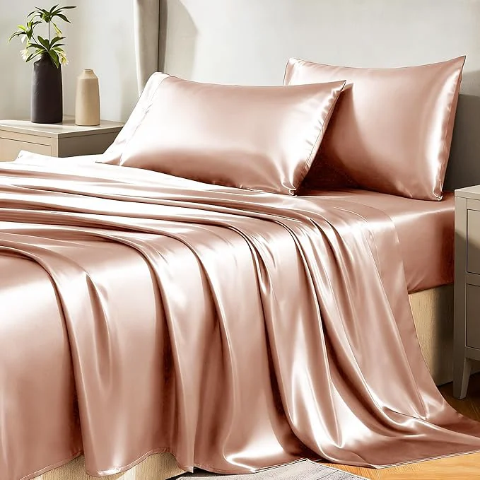 Innovative CozyLux Satin Sheets King Size Sheet Set Comfortable