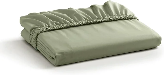 Unique Linen Home Cotton Percale Weave Fitted Sheet Full Size 1 Deep Pocket Soft