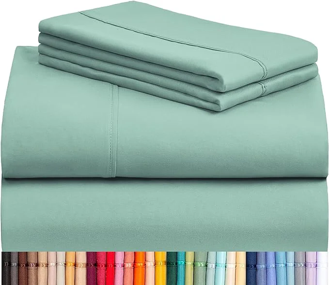 Professional LuxClub 4 PC Full Sheet Set Deep Pockets Wrinkle Cooling Bed Sheets Hotel Elegant