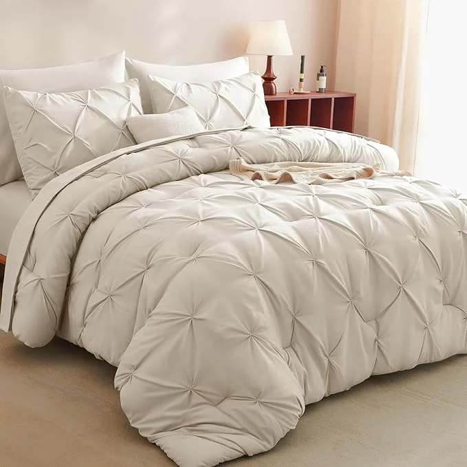 Next-Generation CozyLux California King Comforter Set Beige Innovative