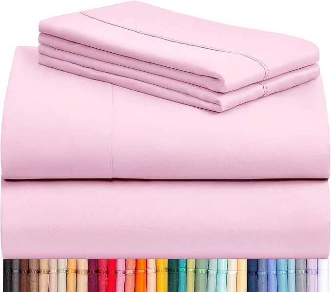 Sustainable LuxClub 4 PC Sheet Set Bed Sheets Deep Pockets 16 Eco Friendly Wrinkle Clean