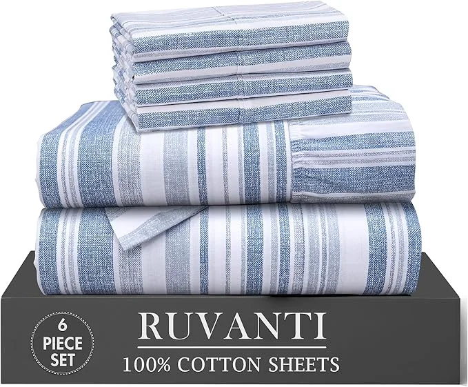 Smart RUVANTI 6 Pcs Cotton Sheets Sustainable