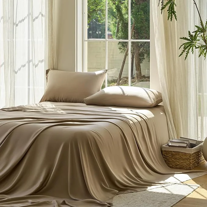 World-Class DOZ Sheet Set Viscose derived from Bamboo Organically Grown Buttery Soft Expertly Made