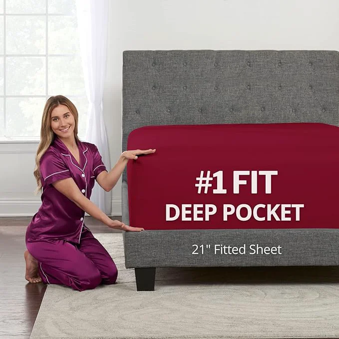 Next-Generation Deep Fitted Sheets King – King Size Fitted Sheet Only Deep Pocket – 21 King Long-Lasting