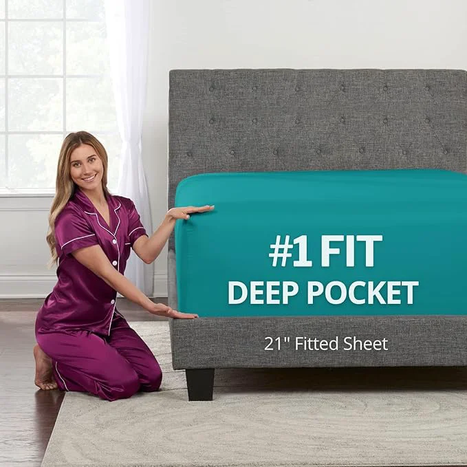 Convenient Queen Fitted Sheet Only Deep–Pocket – Extra Deep Pocket Queen Fitted Sheet – User-Friendly