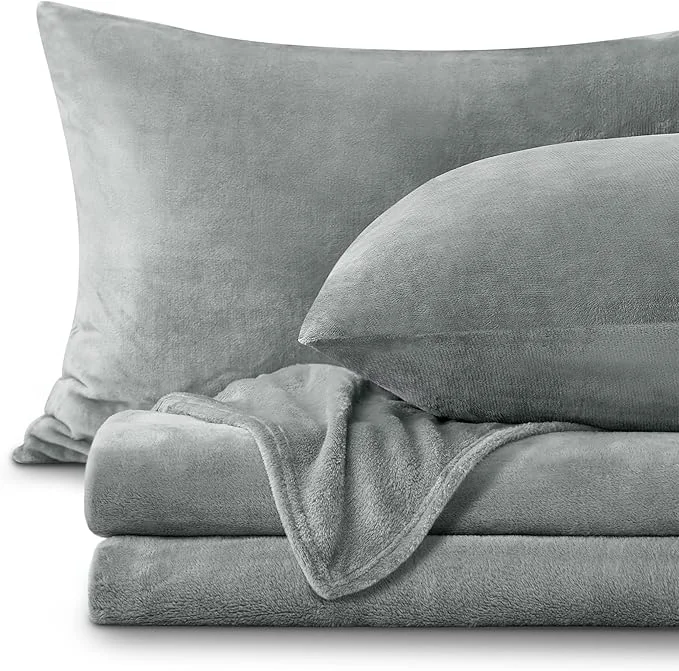 Detailed BEDELITE Flannel Sheets Full Size Grey Durable
