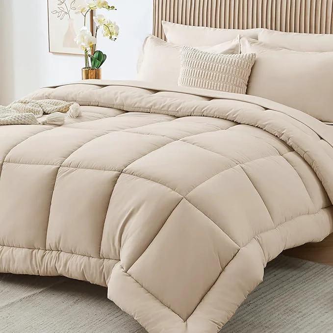 High-Grade Sasttie California King Comforter Set 7 Pieces Cal King Bed in a Bag Complete Genuine