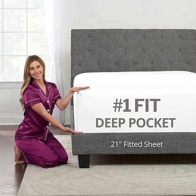 Fashionable DeaLuxe Deep Pocket Queen Fitted Sheet – 17 Superior