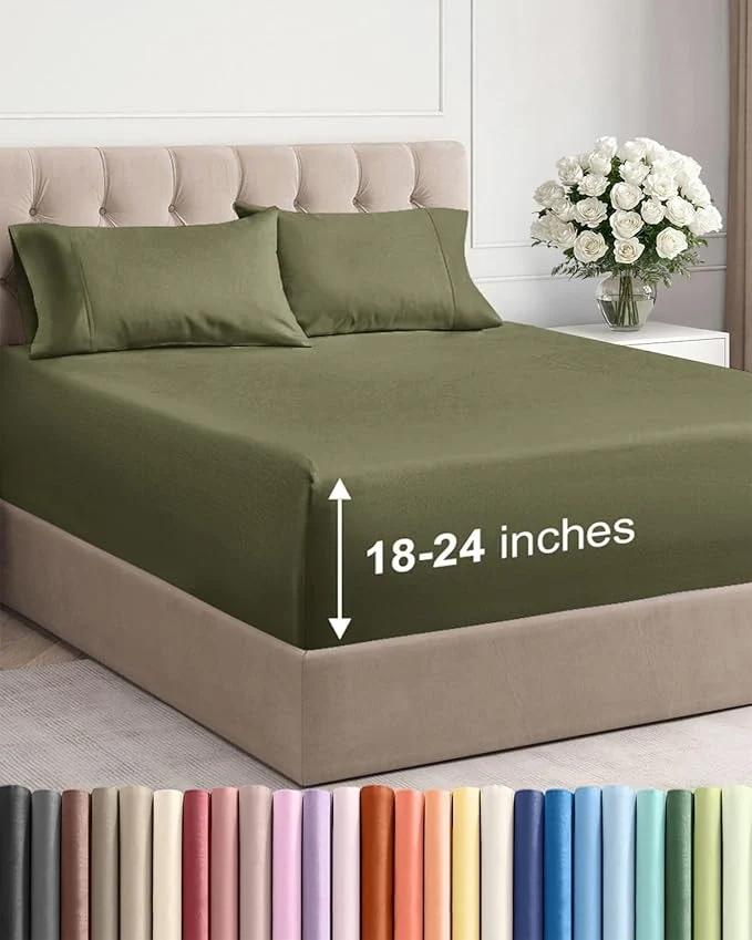 Powerful Extra Deep Cal King Sheet Set Secure