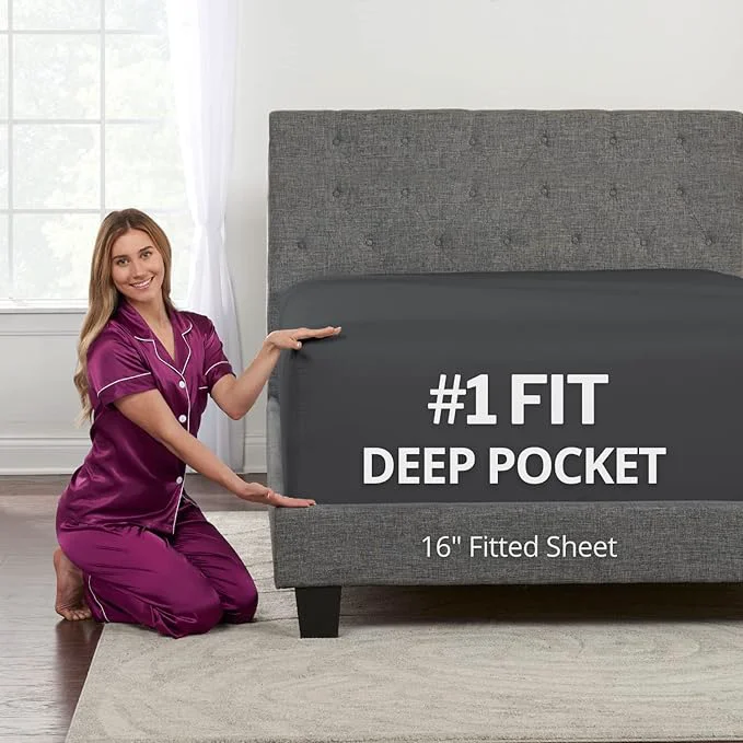 Verified 16′ Fitted Bed Sheets Deep Pocket Full Size Fit 14’18’ Mattresses Exceptional