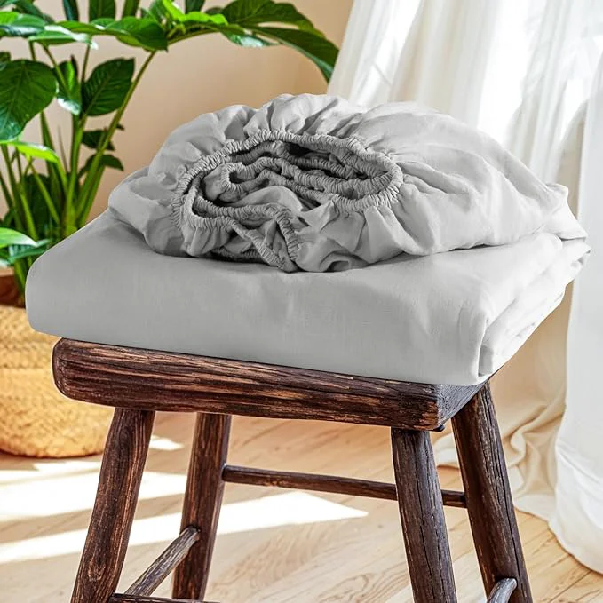 Advanced SONORO KATE French Linen Fitted Sheet Top-Quality