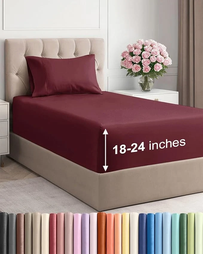 Elegant Extra Deep Twin Sheet Set Green