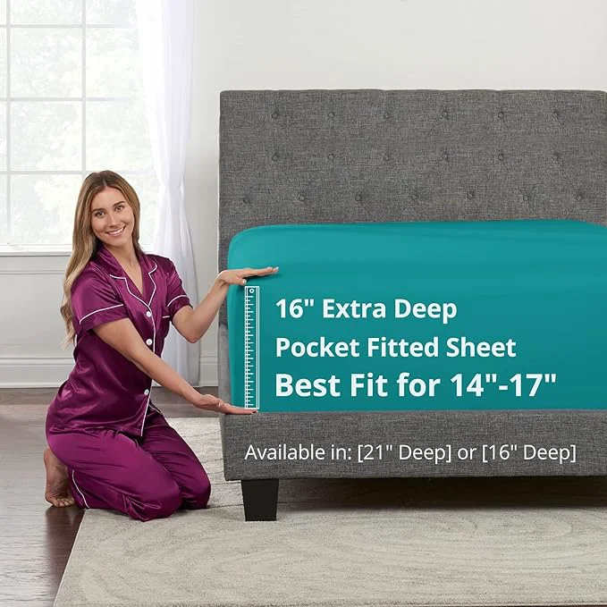 Breathable King Fitted Sheet King Size Fitted Sheet Only Deep Pocket – 16 Fitted Bed Artisan