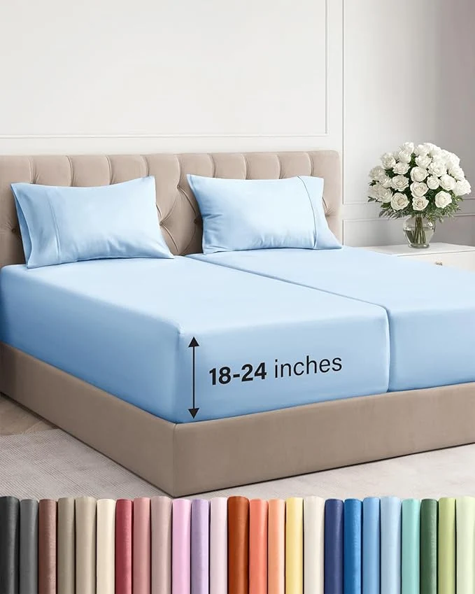 Powerful Extra Deep Split King Sheet Set High-End