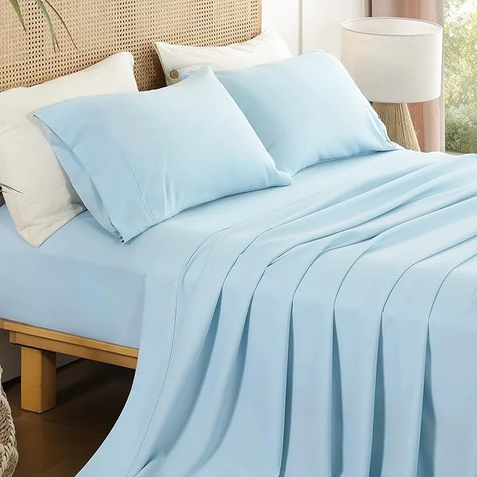 Genuine Queen Sheet Set 4 Pieces 16” Deep Pocket Fitted Sheets Soft Breathable Outstanding