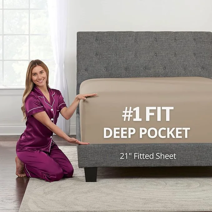Exceptional Lovely Joyful Feel Twin Deep Pocket Fitted Sheet 21′ Twin Size ly Fit Smart