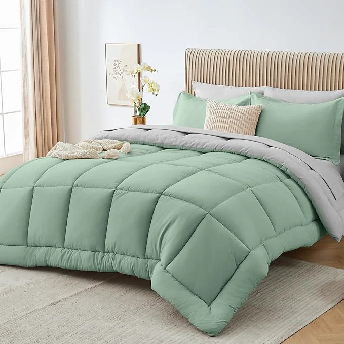 Premium Material Sasttie King Size Comforter Set 7 Pieces Bed in a Bag King Complete Bedding Safe
