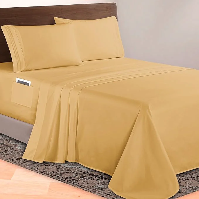 Soft Elegant Comfort Luxurious 1500 Premium Hotel Quality Microfiber 4-Piece Sheet Eco-Friendly
