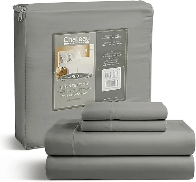 Elegant Egyptian Cotton Sheets Full Size Bed Set 15 Deep Pockets 800TC Cotton Full Top-Quality