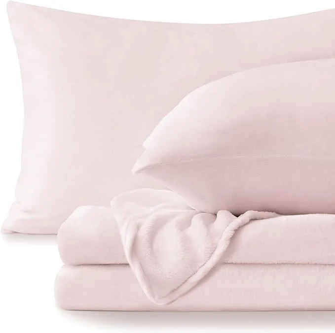 Unique BEDELITE Flannel Sheets Queen Size Pink Modern